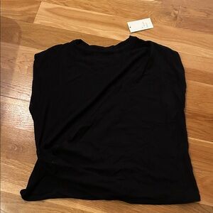 a new day Black Short Sleeve Faux Wrap Tee XL